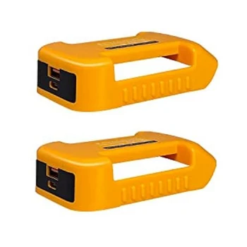 2Pack USB-адаптер зарядного устройства для аккумулятора Dewalt 20 В с быстрой зарядкой Адаптер силового колеса USB-зарядное устройство (только адаптер) Простая установка