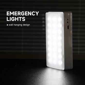 Аварийный свет Настенный перезаряжаемый аварийный светодиодный светильник Портативный ручной аварийный фонарь Проблесковый маячок для домашнего использования