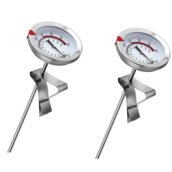 2 шт. 12-дюймовый механический термометр для мяса мгновенного считывания, длинный стержень, водонепроницаемый, батарея не требуется, нержавеющая сталь