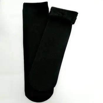Женские зимние носки Теплые плюс бархатные толстые напольные носки для взрослых Черный горячий