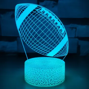 Rugby 7 / 16 Цветной ночник 3D светодиодная лампа для детской комнаты Декор Рождественский подарок на день рождения