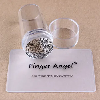 Finger Angel 1 шт. Nail Art Clear Jelly Stamper Прозрачная силиконовая головка +1 шт. Пластиковый скребок для ногтей Инструменты для ногтей Маникюрный костюм