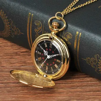 Flip Винтажный круглый с ожерельем Брелок Часы Механический карман для карманных часов