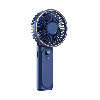  Ручной вентилятор, Портативный вентилятор 3600 мАч Мини-вентилятор, 6 скоростей регулировки, Небольшой персональный вентилятор, Складной мини-настольный вентилятор Синий