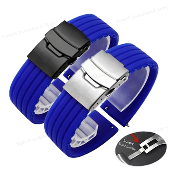 Быстросъемный силиконовый ремешок для часов 20 мм 22 мм 24 мм ремешок для Samsung Galaxy Watch4 5 3 для Huawei Watch GT2 GT3 Резиновый браслет