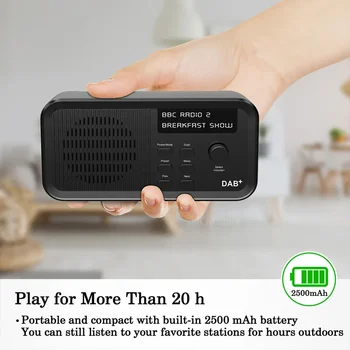  Цифровое FM-радио Портативный для домашнего и наружного использования Музыкальный плеер Наушники Полностью автоматический Высокое качество звука с батареей нет BT