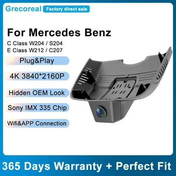 Grecoreal Dashcam 4K Wifi Передний задний видеорегистратор для Mercedes Benz C Class W204 E Class W212 2015 2014 2013 2012 2011 2010 Автомобильный видеорегистратор