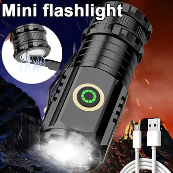  портативный мини-фонарик 3 светодиода сверхсильный свет вспышка USB перезаряжаемый открытый фонарик с зажимом для ручки и хвостовым магнитом