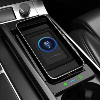 15 Вт Автомобильное беспроводное зарядное устройство Qi для Audi A6 C8 A7 S6 S7 RS6 RS7 2019-2022 Адаптер быстрой зарядки Держатель мобильного телефона Интерьер