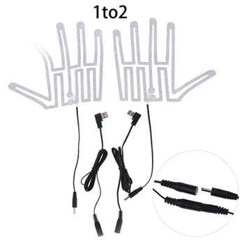 USB Перчатки с подогревом Прокладка Зимние теплые перчатки с пятью пальцами Грелка Электрическая нагревательная пленка Перчатка Нагревательный лист для катания на лыжах Дропшиппинг