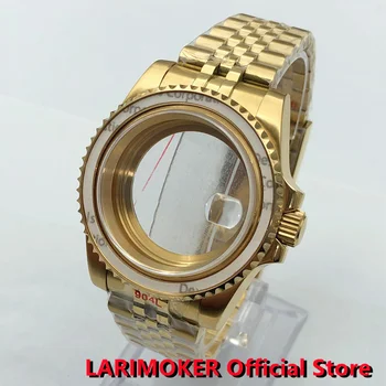 LARIMOKER 40 мм Роскошные золотые часы из сапфирового стекла NH35 Чехол подходит для NH36 NH38 ETA2824 2836 Miyota 8215 DG2813 DG3804 PT5000 Механизм