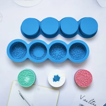 3D силиконовые формы для мыла ручной работы 4 типа цветов Бар Изготовление пресс-форм Инструменты ручной работы DIY Мыло круглой формы Смола Ремесло