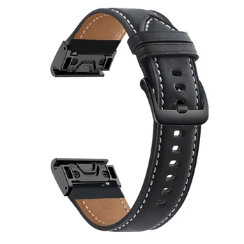 22 мм 26 мм Ремешок для часов из натуральной кожи для Garmin Fenix 7X 7 6 6X Pro 5X 5 Plus 3 HR TACTIX DELTA Браслет Easy Fit Watchband