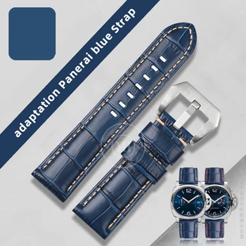  для ремешка для часов высококачественное натуральное кожа синее запястье удобное для Panerai PAM универсальный толстый ремешок для часов браслет24 мм