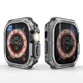 TPU + Чехол для Apple Watch ultra 49 мм Силиконовый чехол Прозрачный защитный бампер iWatch series 8 SE 7 6 44 мм 40 мм 45 41 мм Чехол