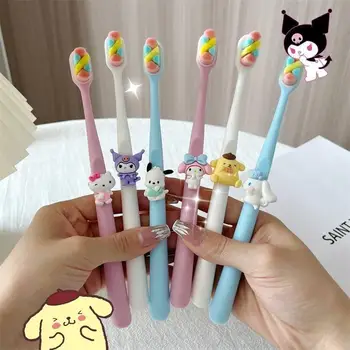 Новый Kawaii Sanrio Hellokitty Kuromi Mymelody Cinnamoroll Pochacco Мягкая зубная щетка Мультяшная пара Стиль Подарок на день рождения для девочек