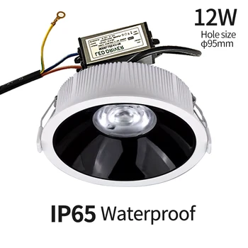 светодиодный водонепроницаемый потолочный светильник IP65 водонепроницаемый, незапотевающий и влагонепроницаемый Ванная комната Кухня 220 В 12 В 12 Вт Карниз ванной комнаты на открытом воздухе