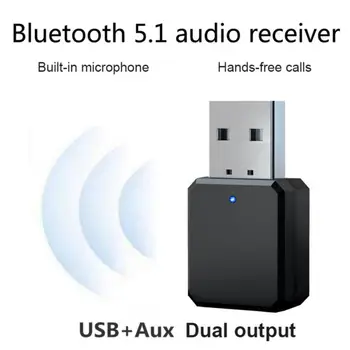 Kebidu Car Kit 5.0 Mini Audio USB Приемник Адаптер 3,5 мм Aux Беспроводная музыка Стерео для авто Радио Громкая связь Звонки