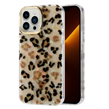 Роскошный креативный ослепительный цвет Чехол для iPhone Мода премиум-класса с леопардовым принтом iPhone 14 15 Тип задней крышки телефона Защитные мягкие чехлы