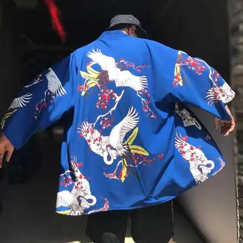Мода Цветы Принт Японское традиционное кимоно 2023 Пляж Мужчины Женщины Юката Кардиган Тренд Рубашки Haori Оверсайз Уличная одежда