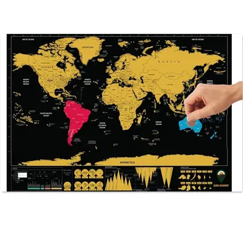 Detailed World Scratch Off Maps - Скретч-карты Идеальный подарок для любителей путешествий - элегантные настенные карты для комнаты и офиса