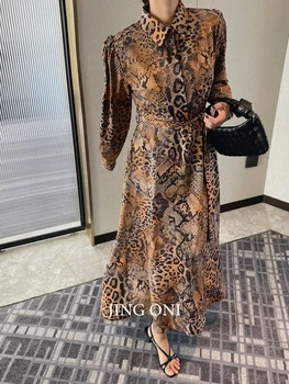 Леопардовый халат Вечерние платья для вечеринок 2024 Женская одежда Y2k Корейская мода Винтаж с длинным рукавом Элегантный Готический Роскошь Шик Новый