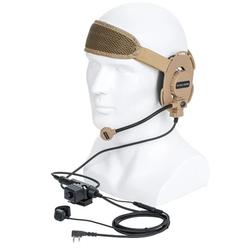 коричневый HD03 Tactical Bowman Elite II рация Радиогарнитура с пальчиковым микрофоном и U94 PTT для UV 82 UV5R UV5RE