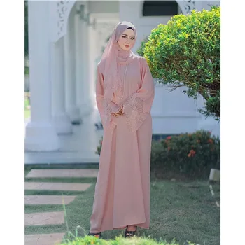 2023 Весна Женские мусульманские женские халаты Дубай Малайзия Платье с платком Шарф Женская одежда Платья Женский чистый цвет