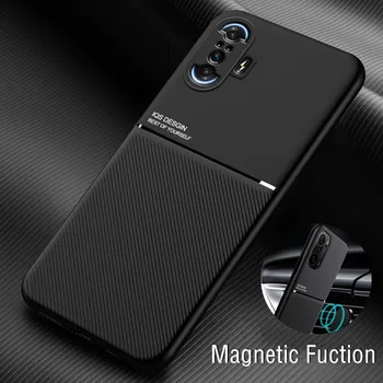 Роскошный кожаный чехол для телефона для Xiaomi Mi Poco F3 F3 GT Магнитная пластина Автомобильный держатель Задняя крышка для Mi Pocophone X3 NFC M3 M2 F2 Pro