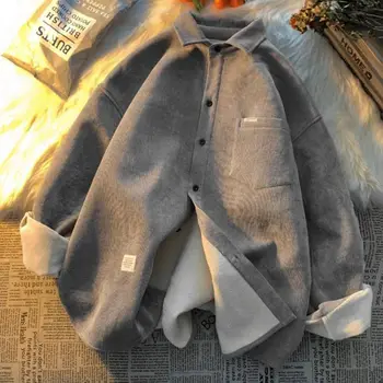 Рубашка Женская плюшевая и толстая куртка с длинными рукавами Осень и зима Новая ниша Тепло Оверсайз Свободный топ