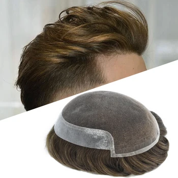 Eeka Hair Remay Система человеческих волос для мужчин Дышащий кружевной протез для волос с обесцвеченными узлами Естественно выглядящий мужской парик