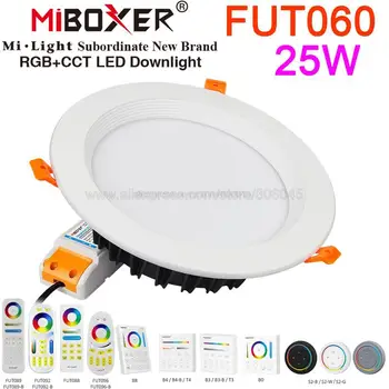MiBoxer FUT060 25 Вт RGB + CCT Встраиваемый внутренний светодиодный потолочный потолочный светильник с регулируемой яркостью переменного тока 110 В 240 В Поддержка 2.4G RF Remote / WiFi APP Control