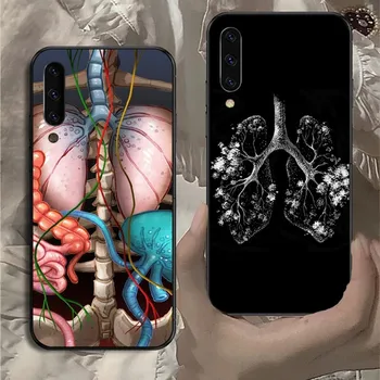Медицинский чехол для телефона с анатомией человека для Samsung Note 9 10 20 Plus Pro Ultra J6 J5 J7 J8 Мягкий черный чехол для телефона