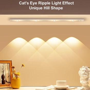 светодиодная лампа под шкафом PIR датчик движения беспроводной ультратонкий ночник для кухни, спальни, шкафа, USB-аккумуляторная барная трубка