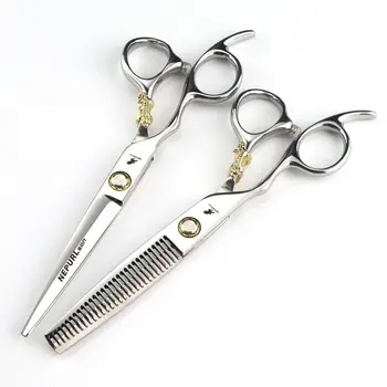 6,0-дюймовые ножницы для волос Nippon Black Golden Tiger, плоская стрижка левой рукой, стрижка челкой, резка зубов, тонкая стрижка