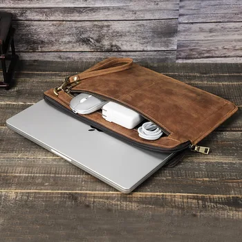 Для нового Macbook Pro14,2-дюймовый защитный чехол, чехол для ноутбука из натуральной кожи Apple Air, роскошная сумка для бизнес-компьютера для мужчин, подарки