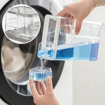Дозатор стирального порошка Прозрачный многоразовый герметичный весы для хранения Крышка стирального порошка Смягчитель Коробка для хранения Поставка для ванной