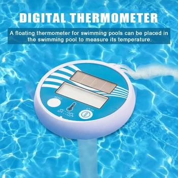  Открытый солнечный термометр для бассейна Плавающий цифровой термометр для бассейна Термометр для открытого бассейна на солнечных батареях ЖК-дисплей Термометр