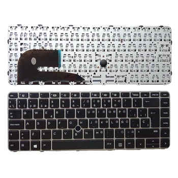 Испанская клавиатура для ноутбука HP EliteBook 745 G3 745 G4 840 G3 840 G4 848 G4 Без подсветки No Point Silver Frame