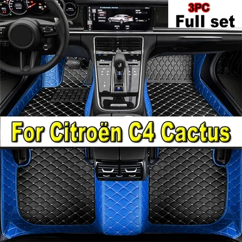 Автомобильные коврики Пол для Citroën C4 Cactus 2014~2020 Водонепроницаемый кожаный автомобильный коврик Полный комплект Tapete Automotivo Para Carro Автомобильные аксессуары