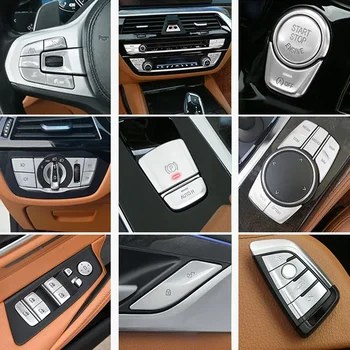 Для BMW 5 серии 6GT G32 G30 2017-2021 Хромированные кнопки на рулевом колесе автомобиля Переключатель Украсить крышку Отделка Аксессуары для интерьера автомобиля