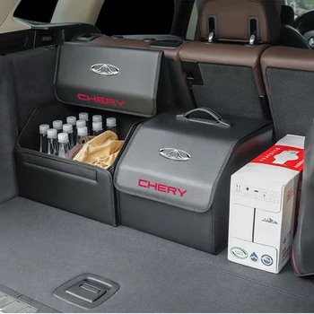  Сумка для хранения багажника автомобиля Кожаная коробка для кемпинга складная для Chery Tiggo 5 2 3 7 PRO 8 5X IQ QQ Fulwin Face Arrizo A1 A3 A5 T11 Amu