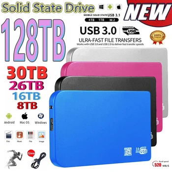 Оригинальный высокоскоростной 1 ТБ SSD 500 ГБ Портативный внешний твердотельный жесткий диск USB3.0 Интерфейс HDD Мобильный жесткий диск для ноутбука / Mac