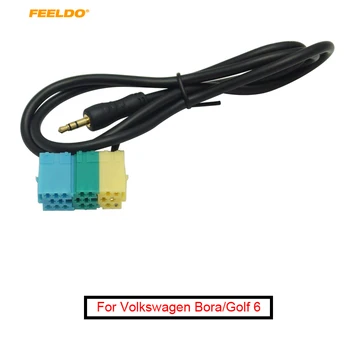 FEELDO Авто Аудио Радио 3,5 мм AUX-IN Кабель адаптера для Volkswagen Bora Golf 6 Video Convert Cable Plug #AM5671
