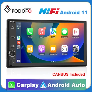 Podofo Автомагнитола GPS 2 din Android 11 Auto Carplay Universal 7