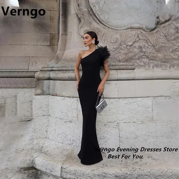 Verngo Вечернее платье на одно плечо Длинное платье без рукавов без рукавов Атласные платья A Line для официального случая 2024