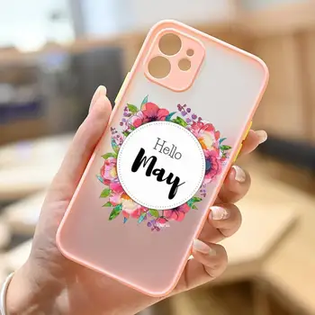 Забавные цветы листья ручная роспись чехол для телефона для iPhone 13 12 11 Pro XS MAX Mini X XR 6s 7 8 Plus Жесткие матовые прозрачные чехлы