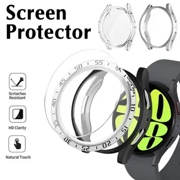 47 мм 43 мм TPU чехол + защитная пленка для экрана из закаленного стекла + петля рамки для ПК для Samsung Galaxy Watch 6 Классические аксессуары