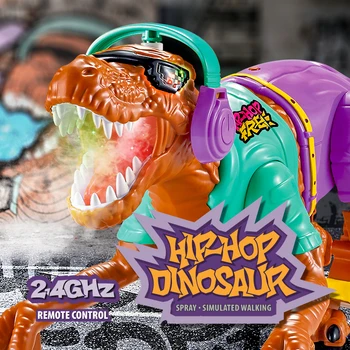 Хип-хоп RC Игрушки для динозавров для детей Пульт дистанционного управления Динозавр Робот Правдоподобие Звуковой спрей для детей Мальчики Девочки Детские подарки
