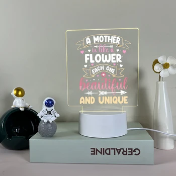 3D акриловый светодиодный ночник на столе вечеринка самая красивая мама подарок на день рождения подарок на день матери подарок на день матери прикроватная лампа